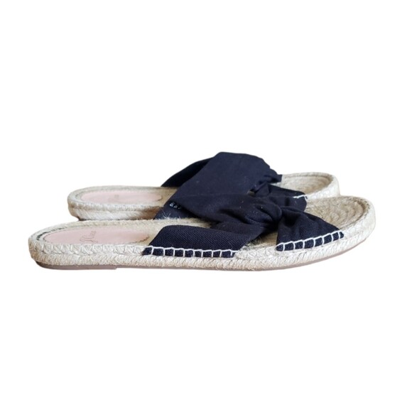 J. CREW Twisted Knot Black Canvas Espadrille Sandals Size 8 - Picture 2 of 12